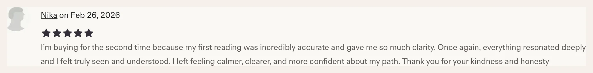 Etsy review from Nika, 5 stars